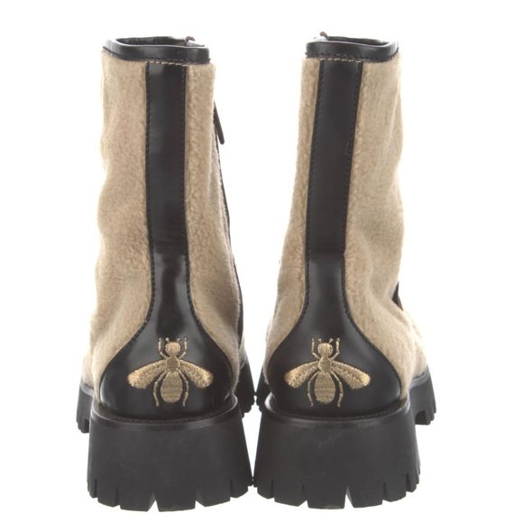 Gucci Beige and Black Ankle Boots - Picture 2 of 5